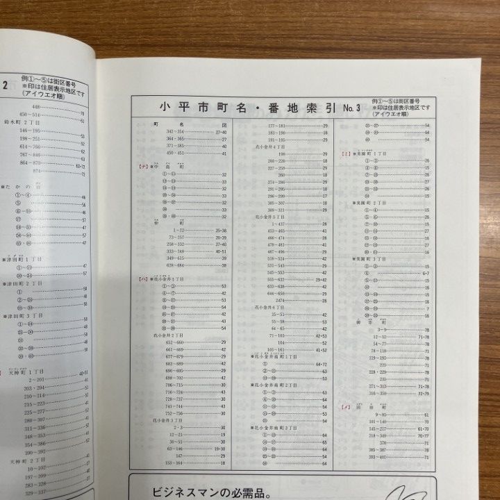 △01)【同梱不可】ゼンリン住宅地図 1991年 東京都小平市/ZENRIN