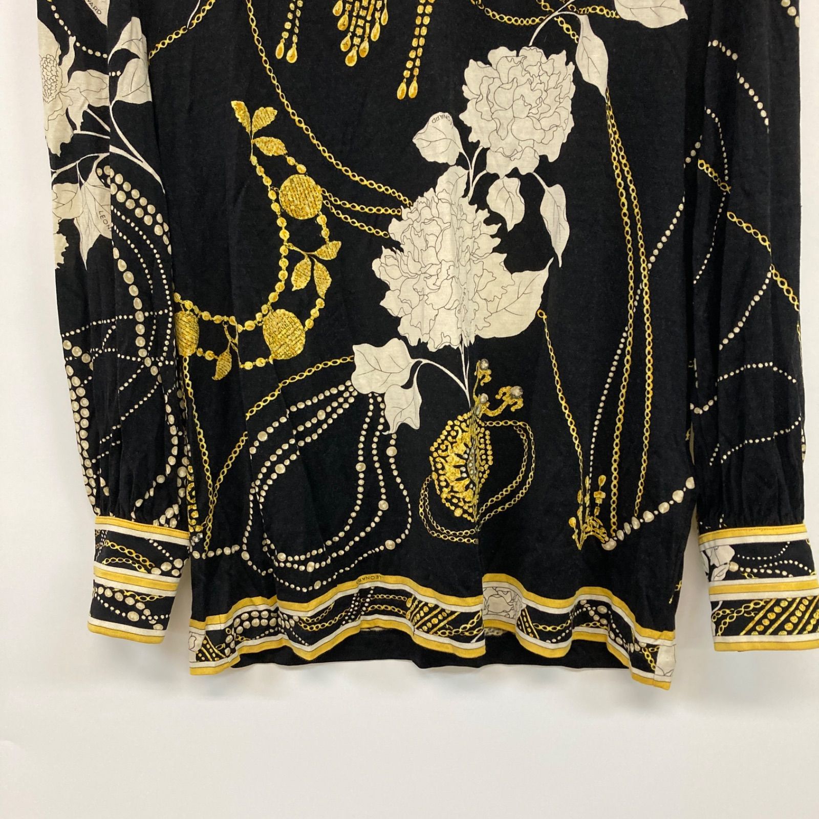 LEONARD レオナール トップス ブラウス シャツ シルク ブラック