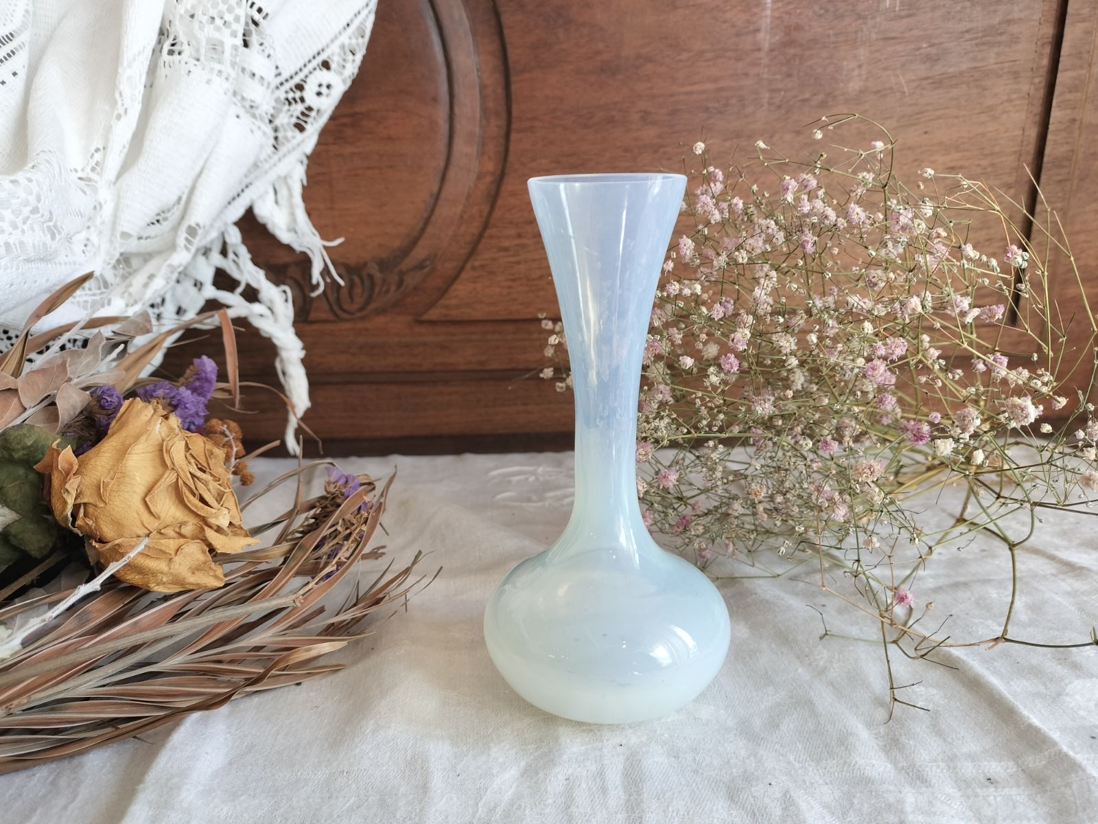 フランス　アンティークオパールオパリンガラス　フラワーベース z340.C_dai.jpg