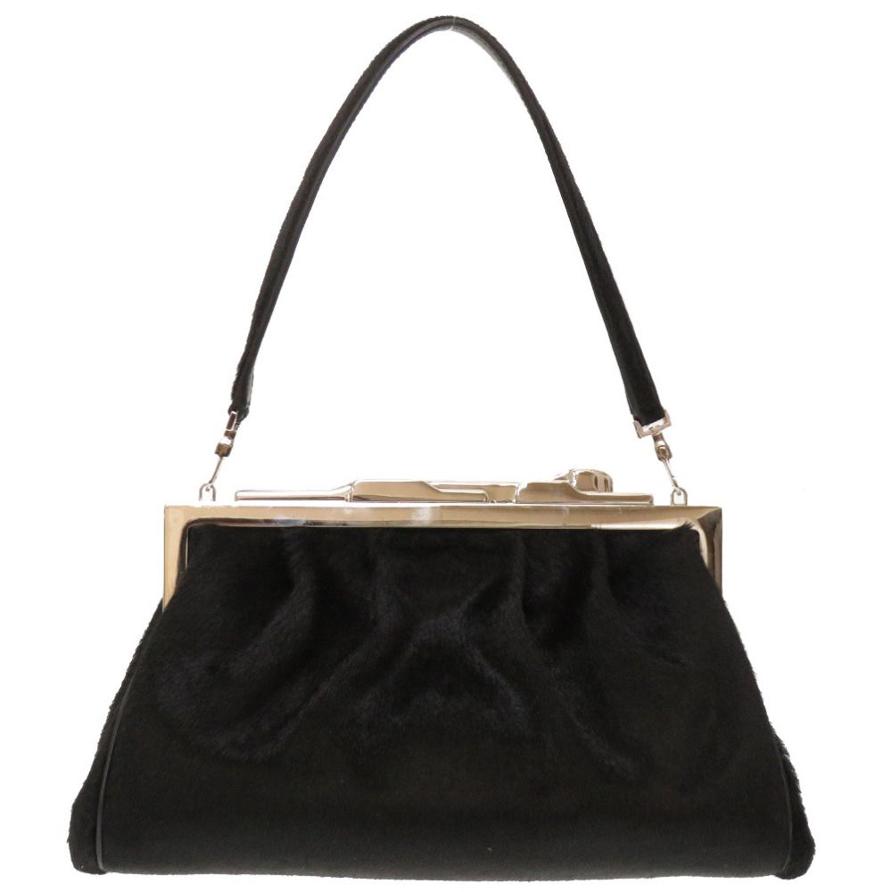 美品 カルティエ パンサー パンテール ハラコ ブラック ハンドバッグ  