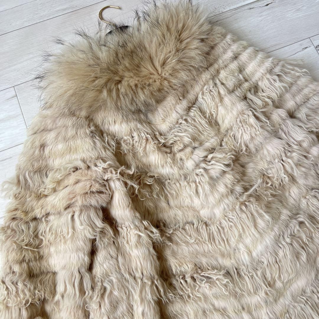 リアルファー ポンチョ風毛皮コート