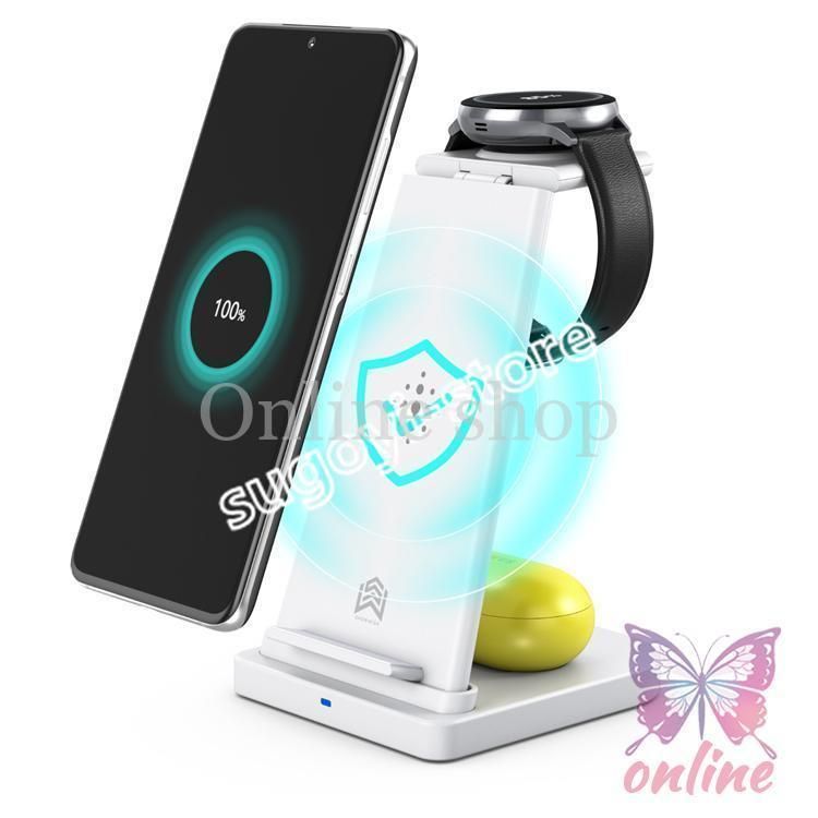 ワイヤレス充電器 Qi認証 3 in 1急速充電15W/10W/7.5W iPhone 13 /