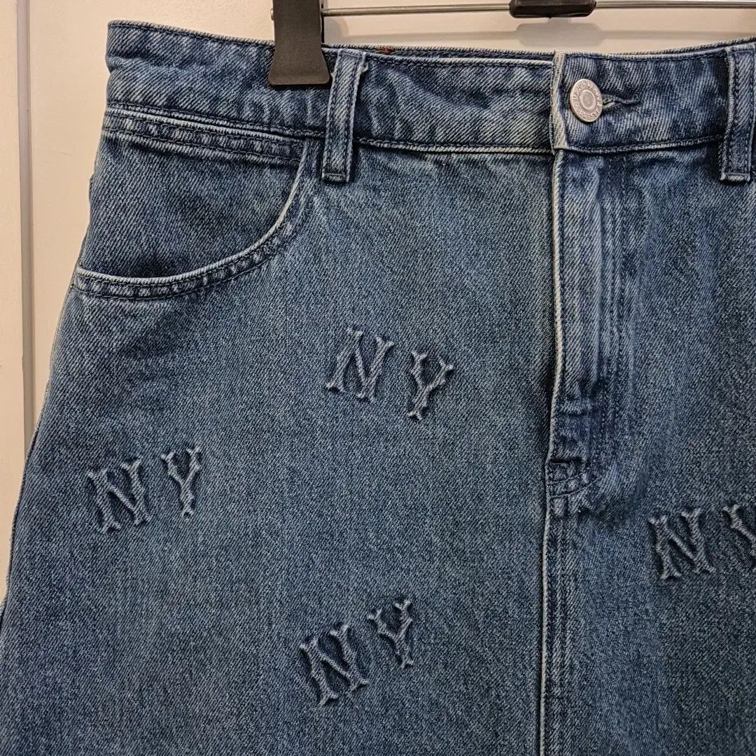 MLB デニム スカート MLB】ポケットロゴスリットデニムスカート