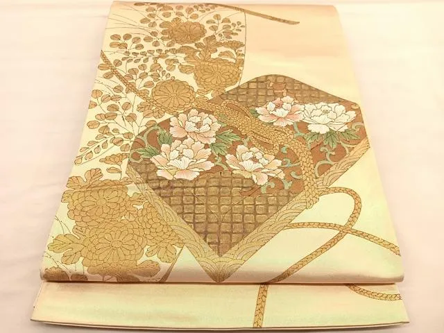 着物ふぁんた☆手描き　【木下勝功】　辻が花　鳥の子色　美品　逸品　ひげ紬地袋帯芯無し仕立て b1433 リサイクル着物 Q\u0026A \u003e きもの天陽 実店舗のご案内