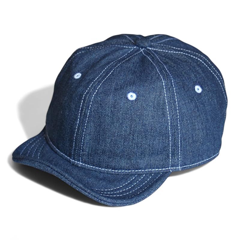 【特価商品】[Librass] デニムアンパイアキャップ ツバ短 ショートブリム 深め ベースボールキャップ 野球帽 アウトドア メンズ レディース (ブルーインディゴ)