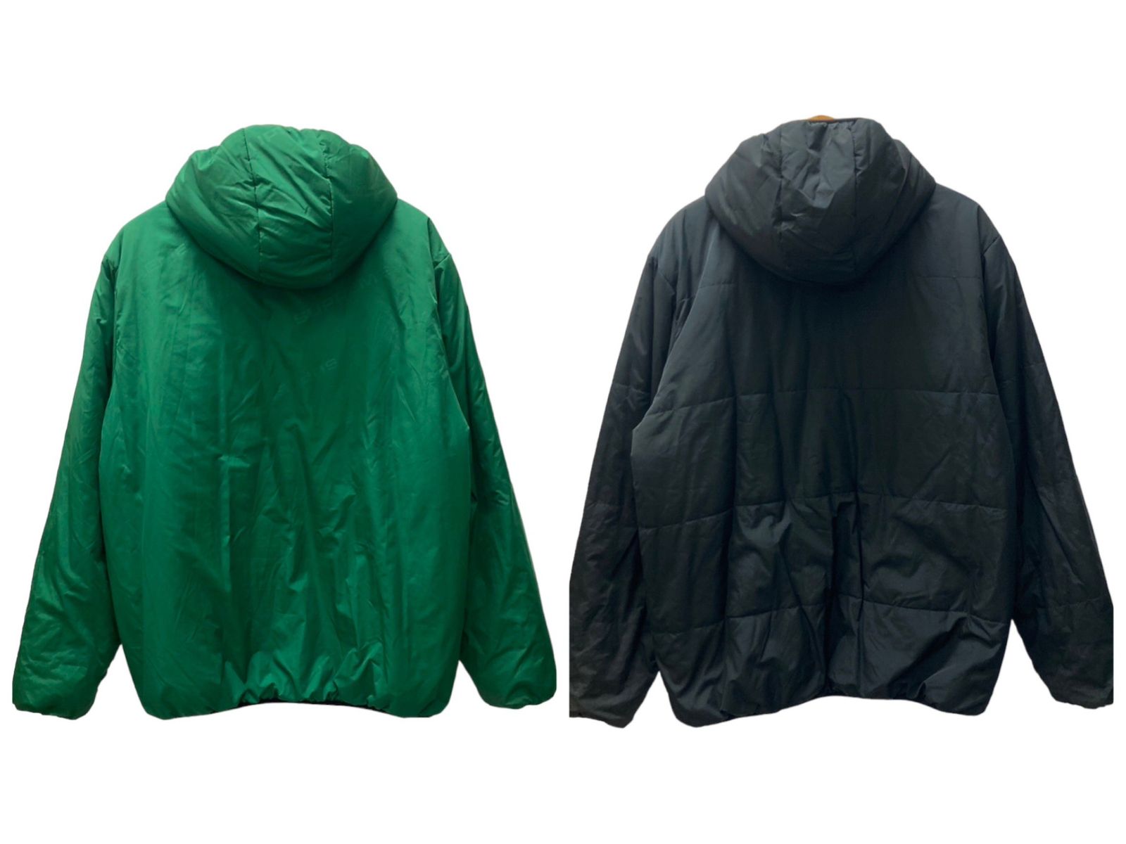 Supreme (シュプリーム) Reversible Hooded Puffy Jacket 16AW ロゴ柄リバーシブルパフィージャケット 中綿  XL グリーン ブラック メンズ/027 - メルカリ