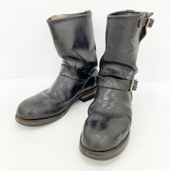 訳あり RED WING レッドウィング エンジニアブーツ シューズ 90s PT91 2268 古着 メンズ 8 1|2 26.5cm相当 ブラック 靴 DF16321
