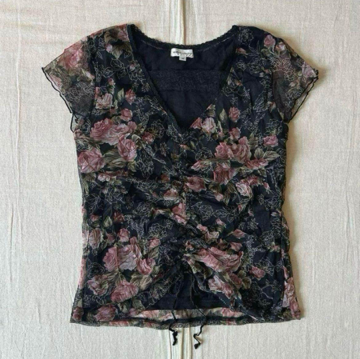 00s ARCHIVE レースアップパワーネットトップス Y2K 00s ARCHIVE レースアップパワーネットトップス Y2K