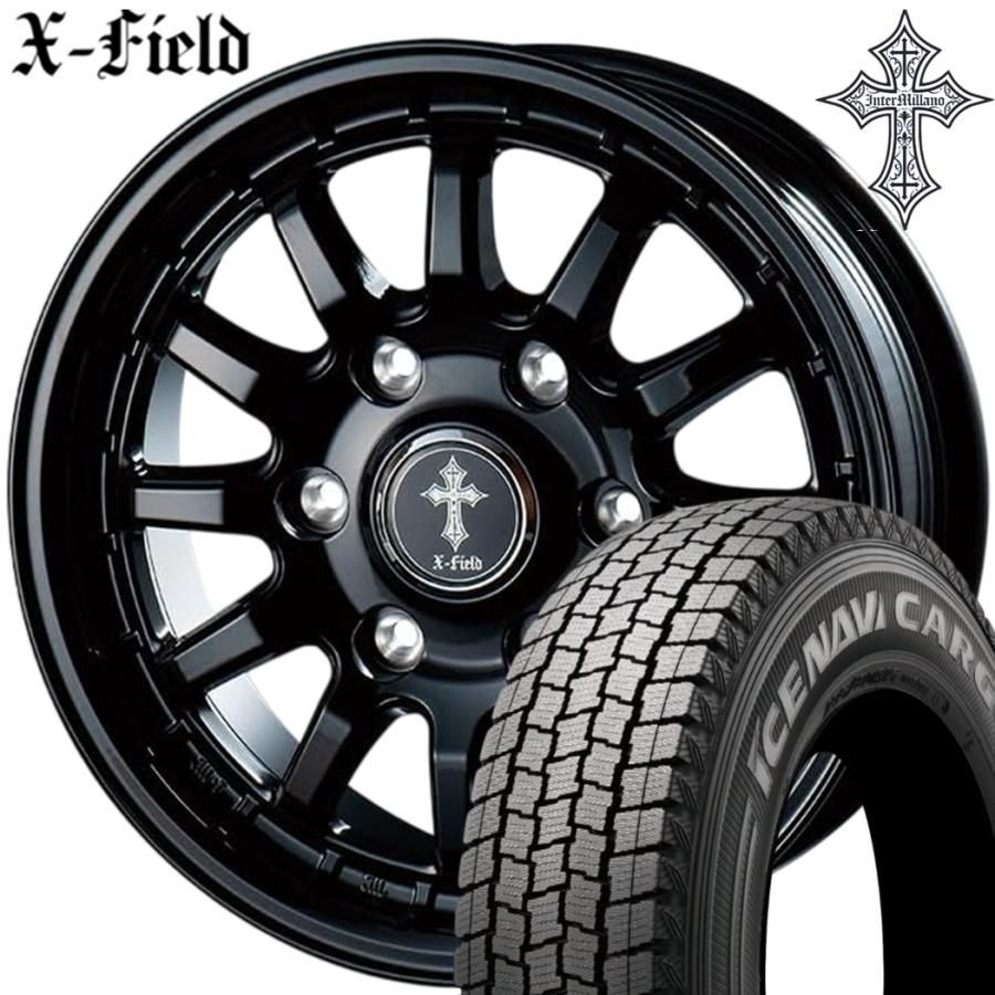 期間 スタッドレス ベスト X-FIELD α クロスフィールド アルファ 15ｘ6.0 ＋33 6H 139.7 ブラック ｘ４本 製 アイスナビカーゴ 195 80R15