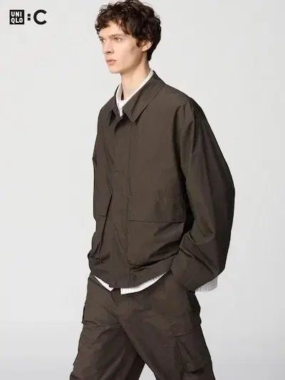 UNIQLO ユニクロ c コットンショートブルゾン ダークブラウン