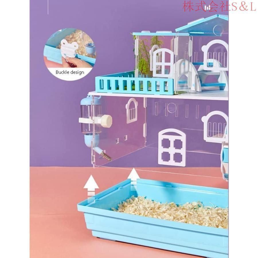 Auyyhui】ハムスターケージ アクリル製 小動物飼育ケージ 透明