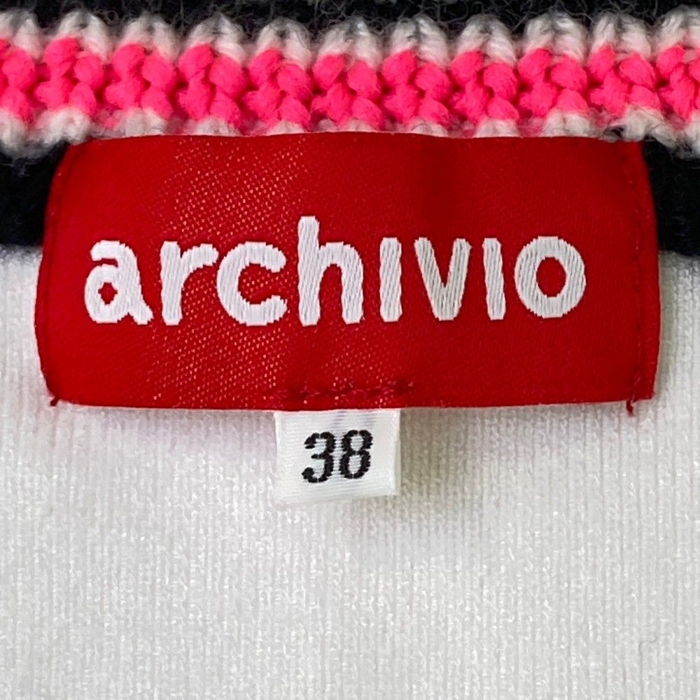 サイズ：38 ARCHIVIO アルチビオ Vネック ニットベスト パール