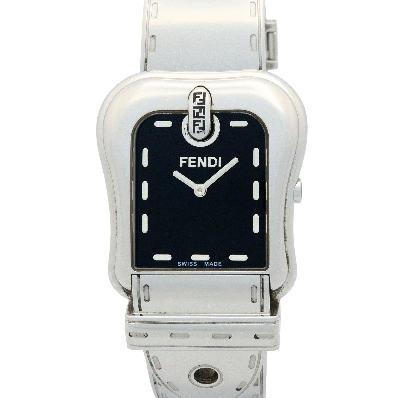 フェンディ FENDI 腕時計 バックルモチーフ 3800G ブラック ステンレススチール バックルモチーフ レディース Used A