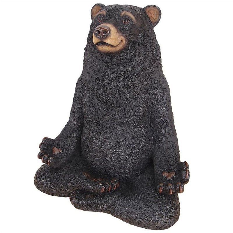 座禅を組む熊 クマさん彫像 ヨガをするハニーベア彫刻 屋外フィギュア