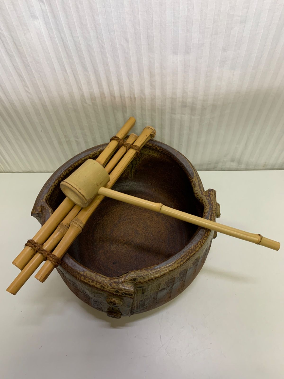 信楽焼 陶器 つくばい 手水鉢 メダカ鉢 金魚鉢 水鉢 花器 ♥