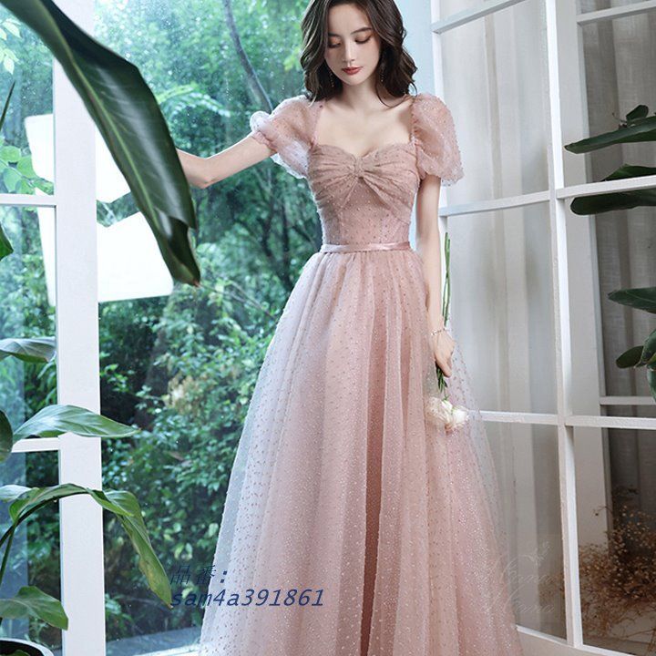 ワンピース ドレス イブニングドレス ロング丈 レディース トッドメッシュ 秋冬 Aライン パーティー 細見え セレモニー 体型カバー 結婚式 春夏 am4a391861