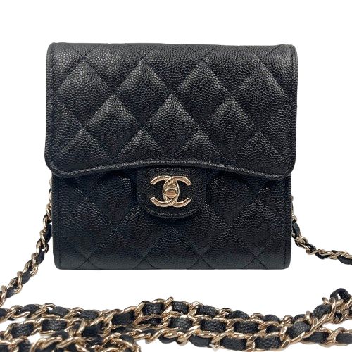 CHANEL シャネル ミニチェーンウォレット キャビアスキン 22-23AW シャンパンゴールド金具 - メルカリ