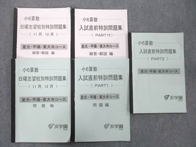 浜学園 6年 星光・東大寺/男子最難関 日曜志望校別/入試直前 2020年度