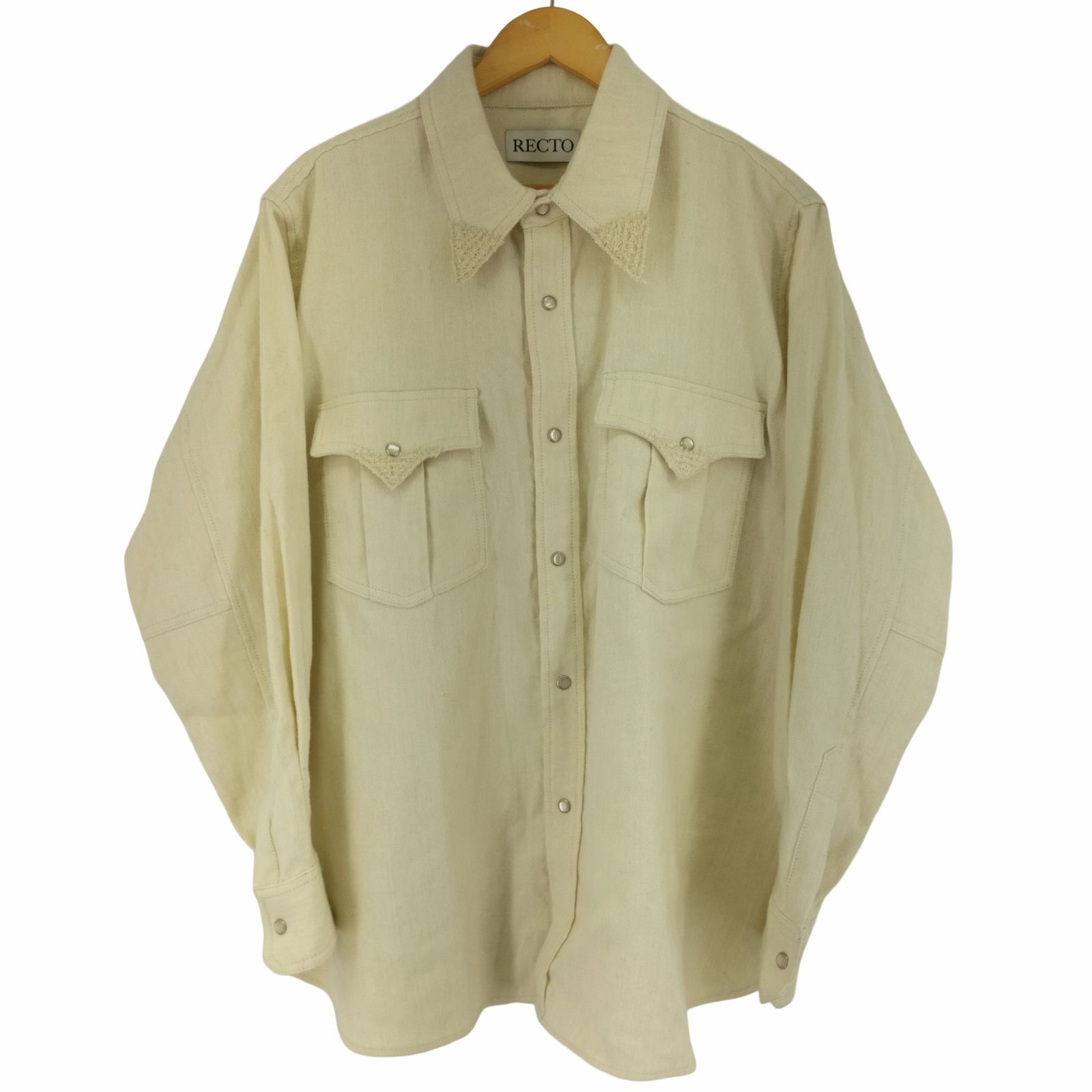 ユーズドフルギ USED古着 {{RECTO}}WOOL LINEN BOUCLE POINT WESTERN SHIRTS メンズ  S