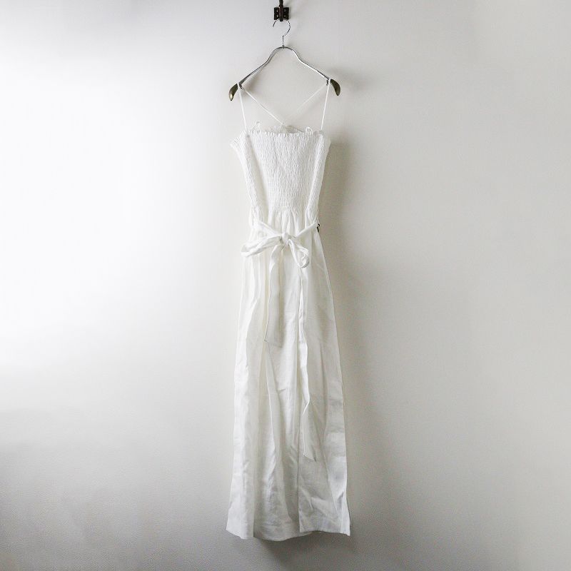 ♥ 2025SS ハイク HYKE LINEN SHIRRED DRESS リネン シュレッド ドレス 2｜ホワイト ワンピース 2400014649512