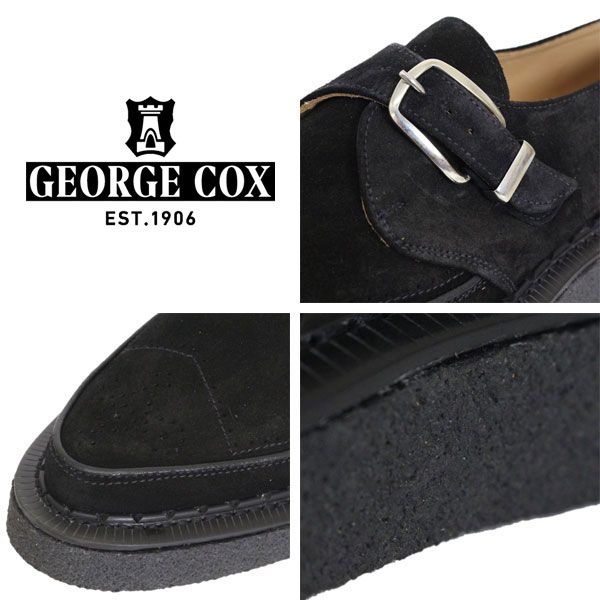 GEORGE COX (ジョージコックス) 13123 M/G MONK モンクストラップ スエード シューズ ?ソール 09-BLACK/SUEDE  BLACK/SUEDE UK7-約26.0cm - メルカリ