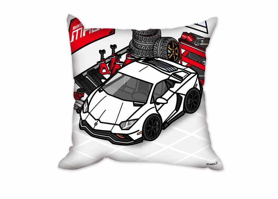 世界に一つだけナンバー入りクッション 【名入れ可】外車 ランボルギーニ アヴェンタドール LP780-4 ウルティメ