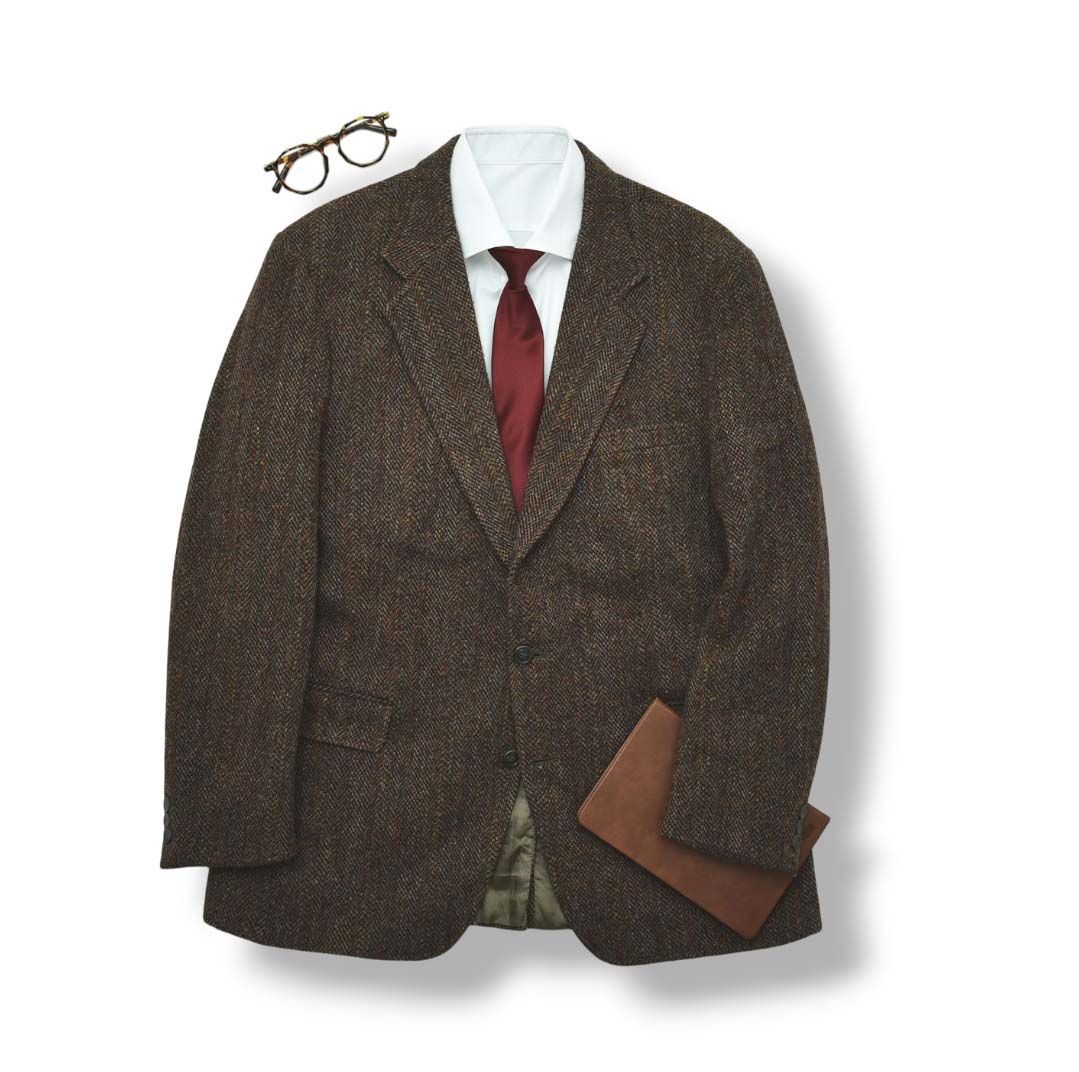 Harris Tweed テーラードジャケット ODERMARK Harris Tweed ハリスツイード 2つボタン ウール