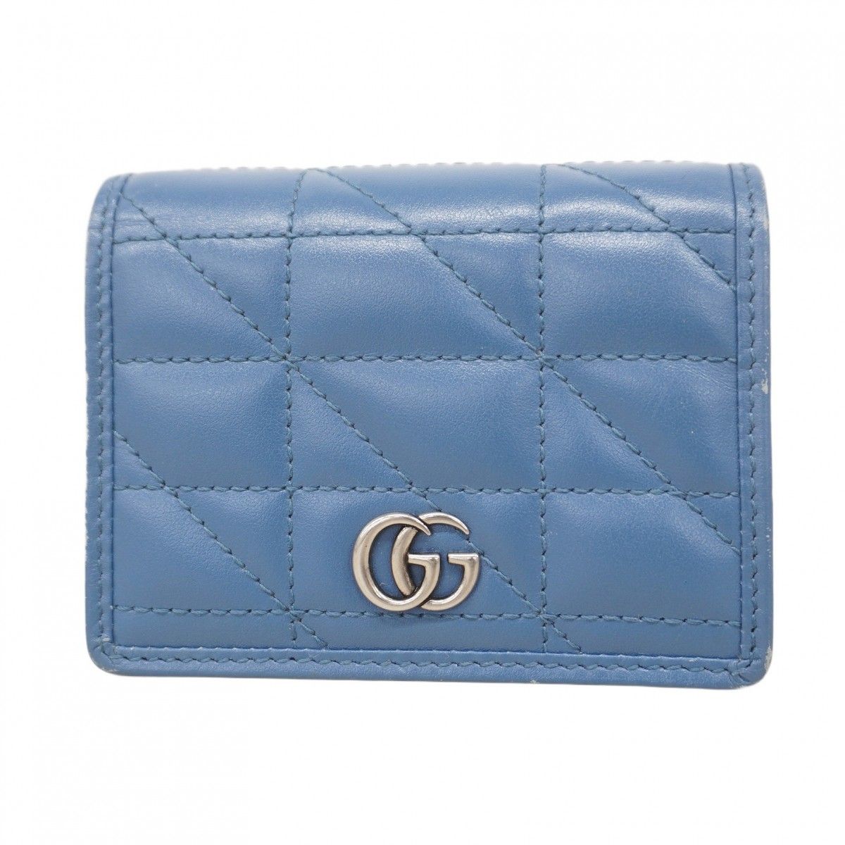 美品　入手困難　グッチ　GGマーモント　レザー　財布 5ic2893】グッチ 財布 GGマーモント 466492 レザー ブルー