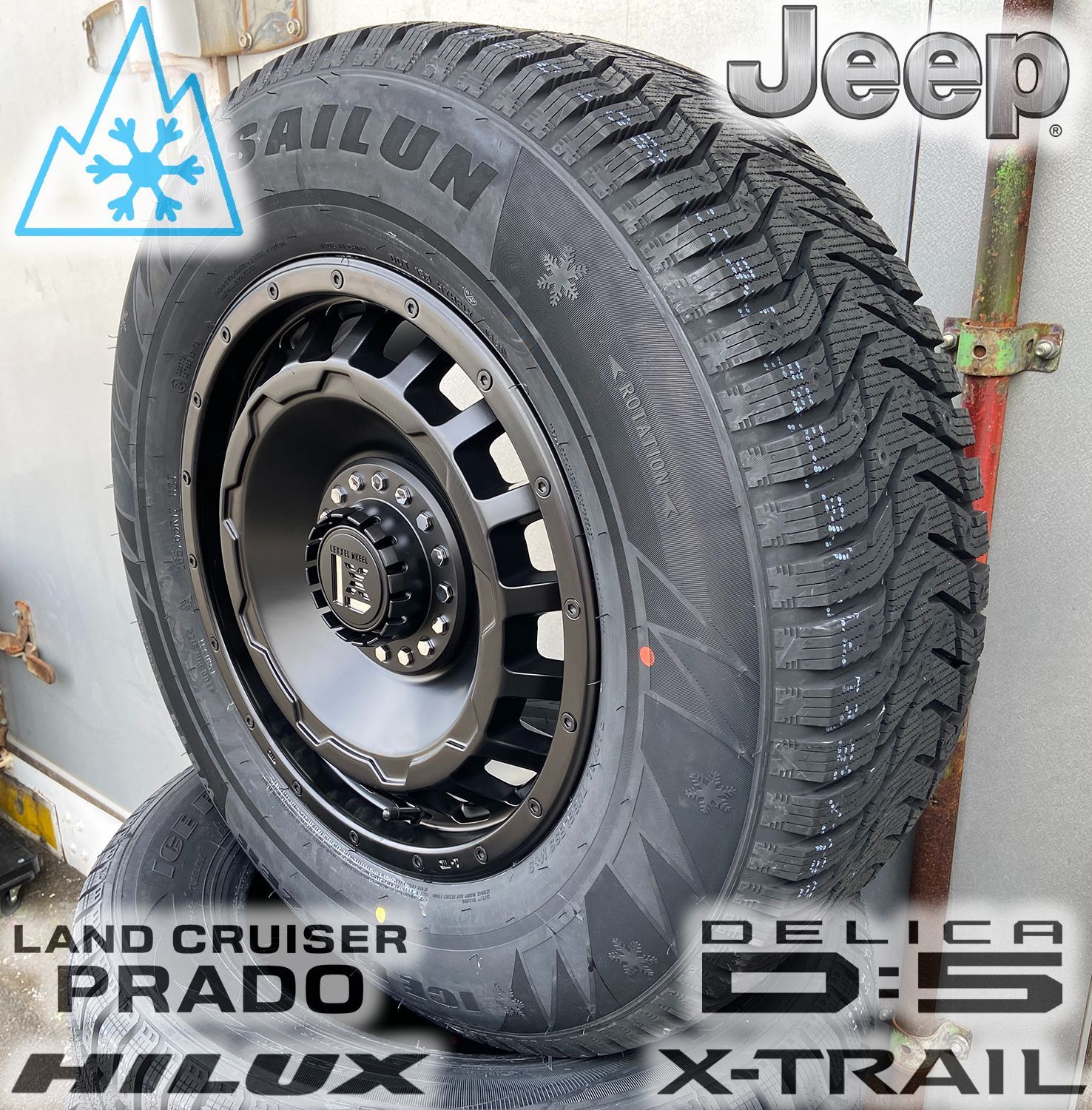 人気商品！新品 スタッドレスタイヤ ホイール4本セット JEEP ラングラー JL JK SAILUN 265/70R17 新品 タイヤ ホイール  セット 17インチ １台分 - メルカリ