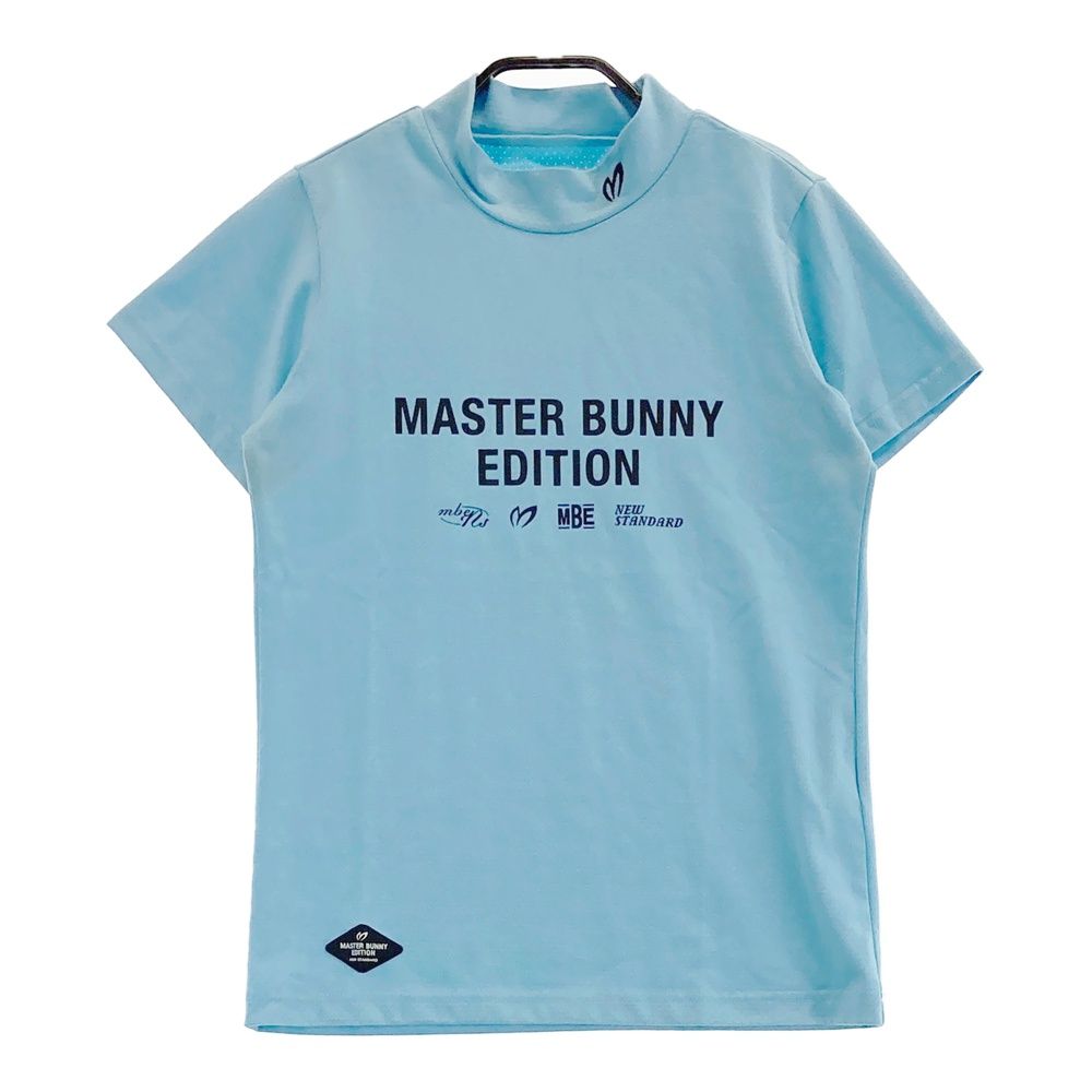 サイズ：0 MASTER BUNNY EDITION マスターバニーエディション 2025年モデル ハイネック 半袖Tシャツ  ブルー系 [240101481817] ゴルフウェア レディース ストスト サイズ：0 MASTER BUNNY EDITION マスターバニーエディション