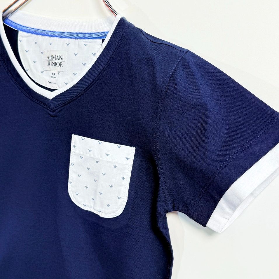 アルマーニジュニア　ポケット付きレイヤードTシャツ　8A130 undefined