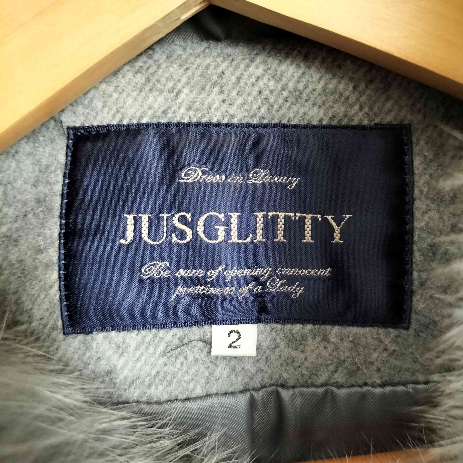 ジャスグリッティー JUSGLITTY ファー ウール ビット ダッフル