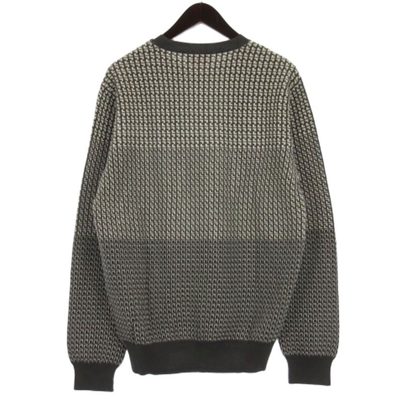 EMPORIO ARMANI グレー ブラック セーター 50 エンポリオアルマーニ EMPORIO ARMANI タグ付き 総柄 ニット
