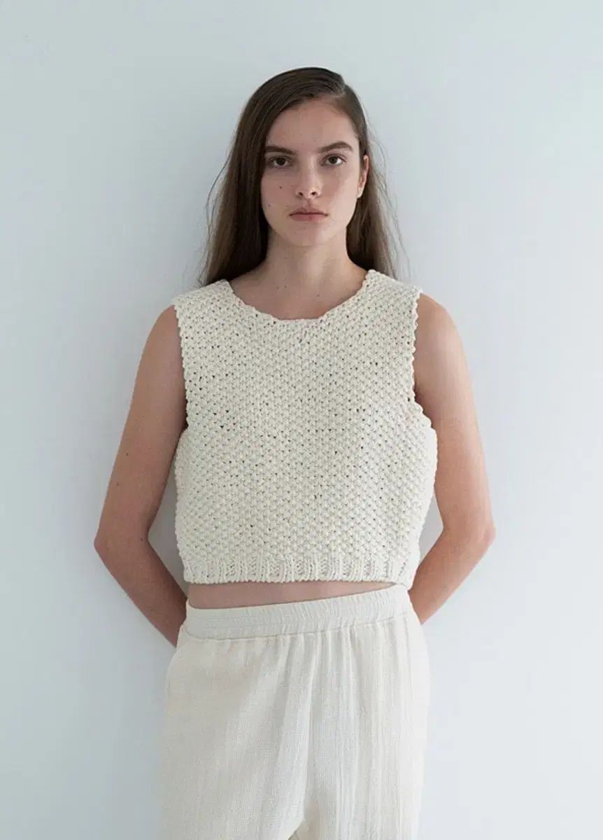 le17septembre hand knitted top cream