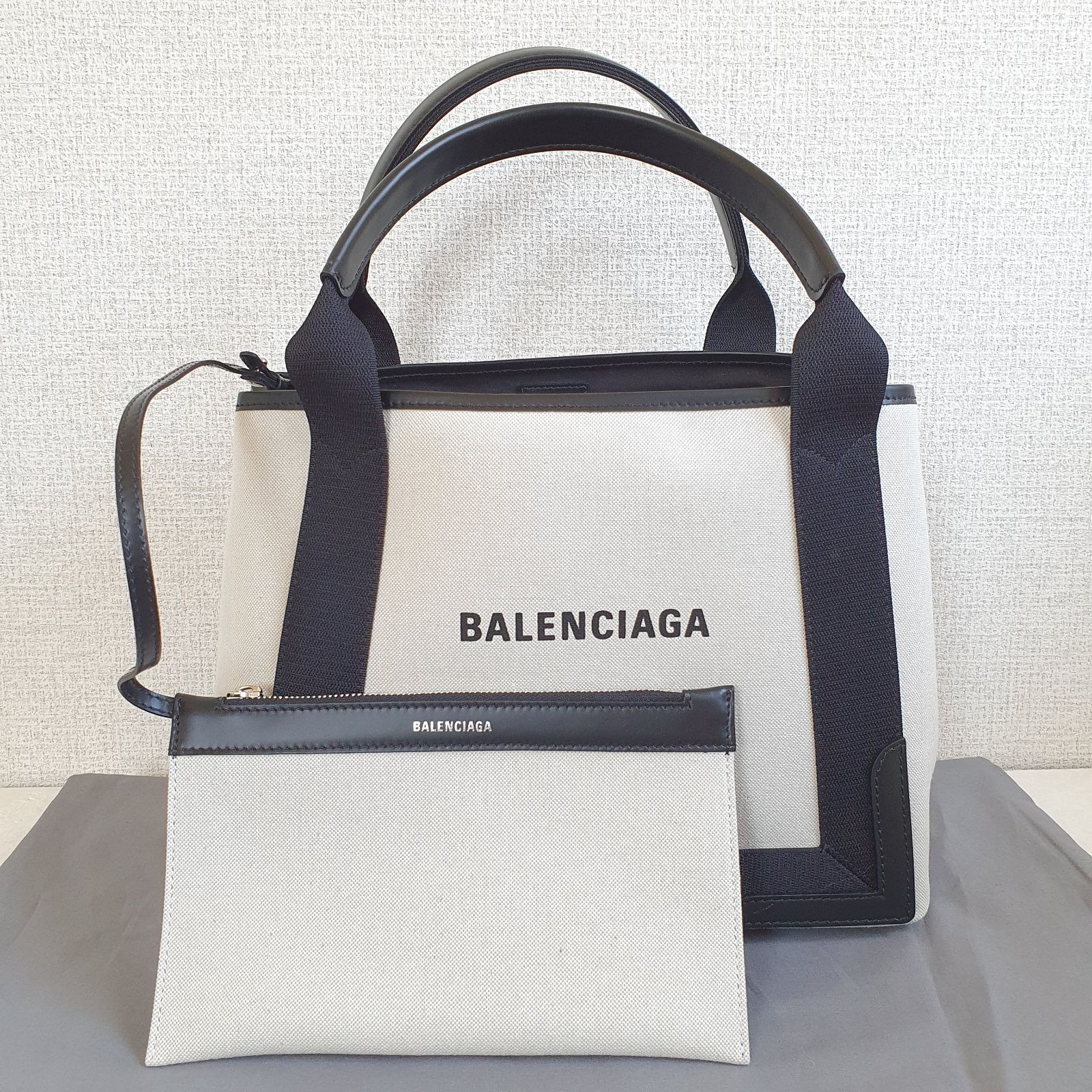 【新品・未使用】BALENCIAGA NAVY CABAS ハンドバッグ Sバッグ