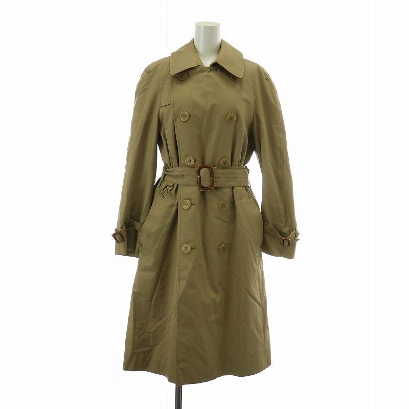 たくやアクアスキュータム トレンチコート ベルトチェック 英国製 濃紺