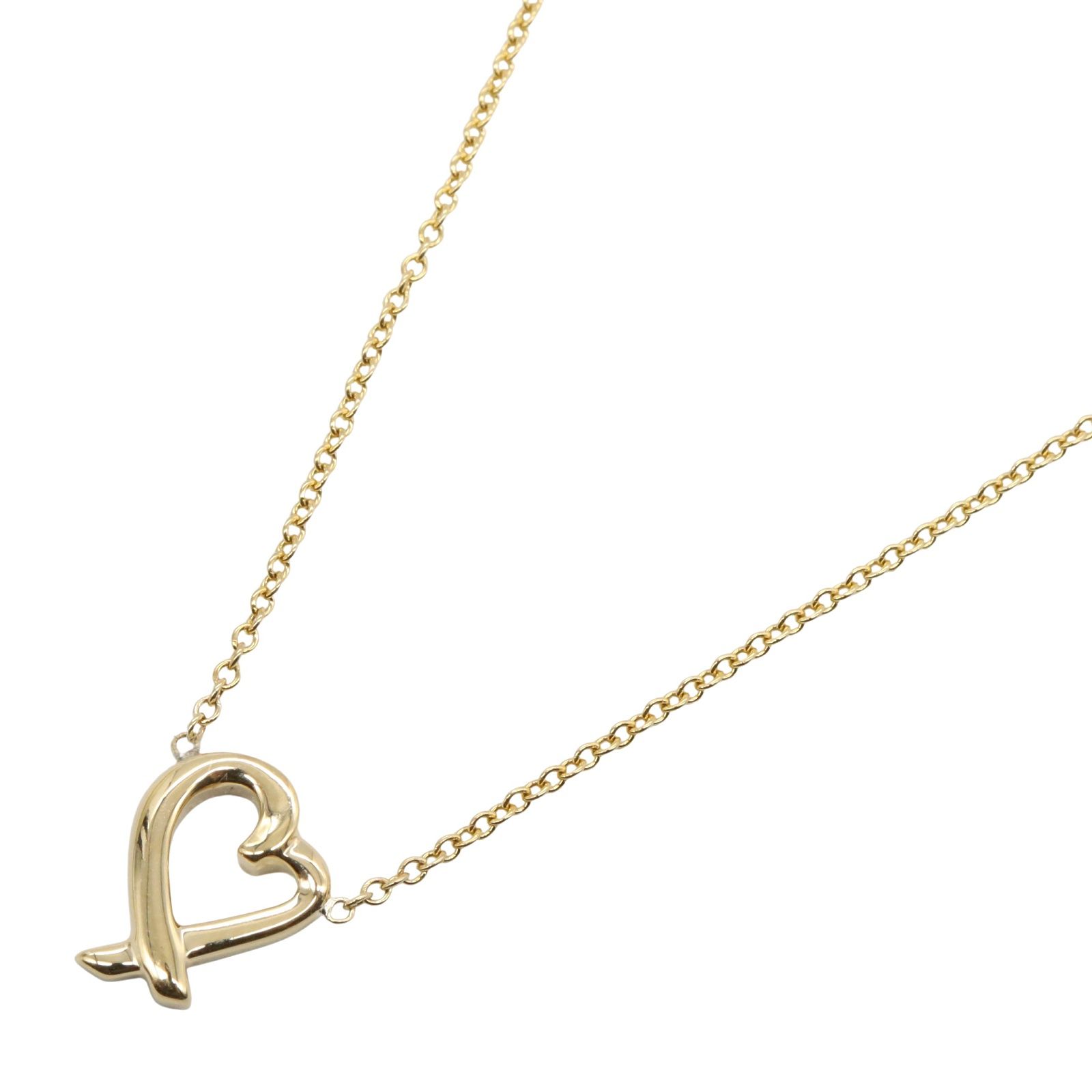 Tiffany K18 ゴールド ラビングハート ネックレス ティファニー