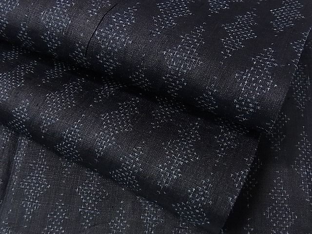 平和屋1□極上 夏物 重要無形文化財 本場宮古上布 吉祥文様 苧麻 逸品