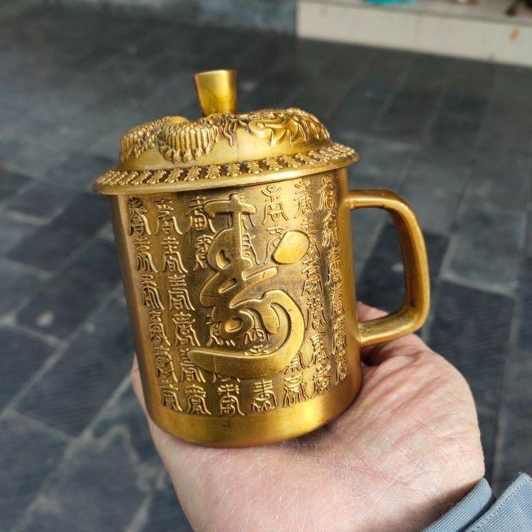 銅器 重工 彫刻 龍鳳茶壺 茶杯 茶道具 工芸品 置物 - メルカリ