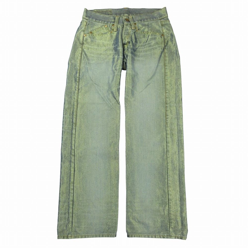 TroisO トロワゾ 日本製 ラメ入りブーツカットデニムパンツ ジーンズ 