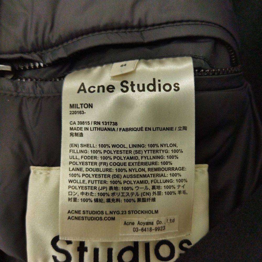 【最終価格】 Acne Studios MILTON カットオフメルトンコート