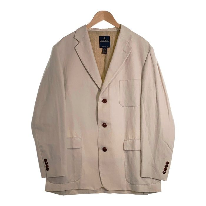 ブルックスブラザーズ テーラードジャケット ベージュ シルク リネン アメリカ製 Brooks Brothers ブルックスブラザーズ リネン コットン 3B