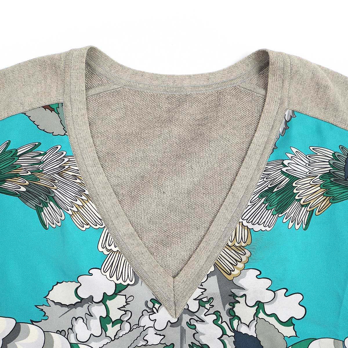 HERMES Vネック半袖トップス　カシミヤ　美品 HERMES Vネック半袖トップス カシミヤ 美品 トップス