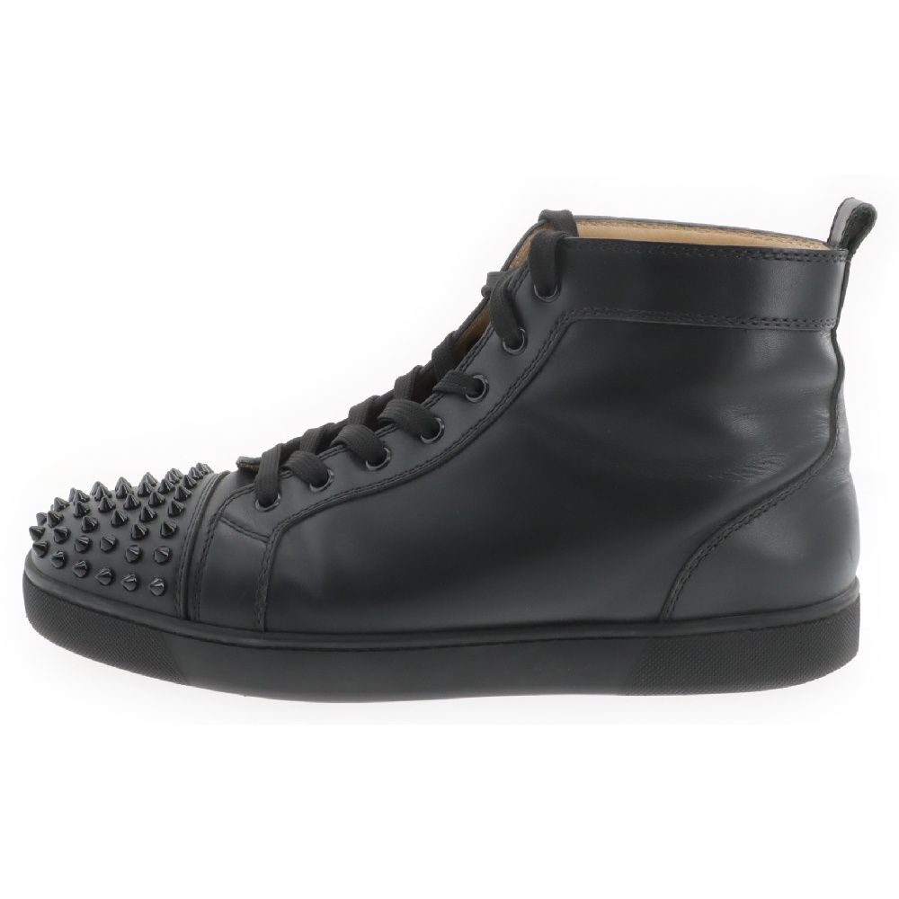 CHRISTIAN LOUBOUTIN (クリスチャンルブタン) スパイク レザー ハイカットスニーカー 1151061 ブラック