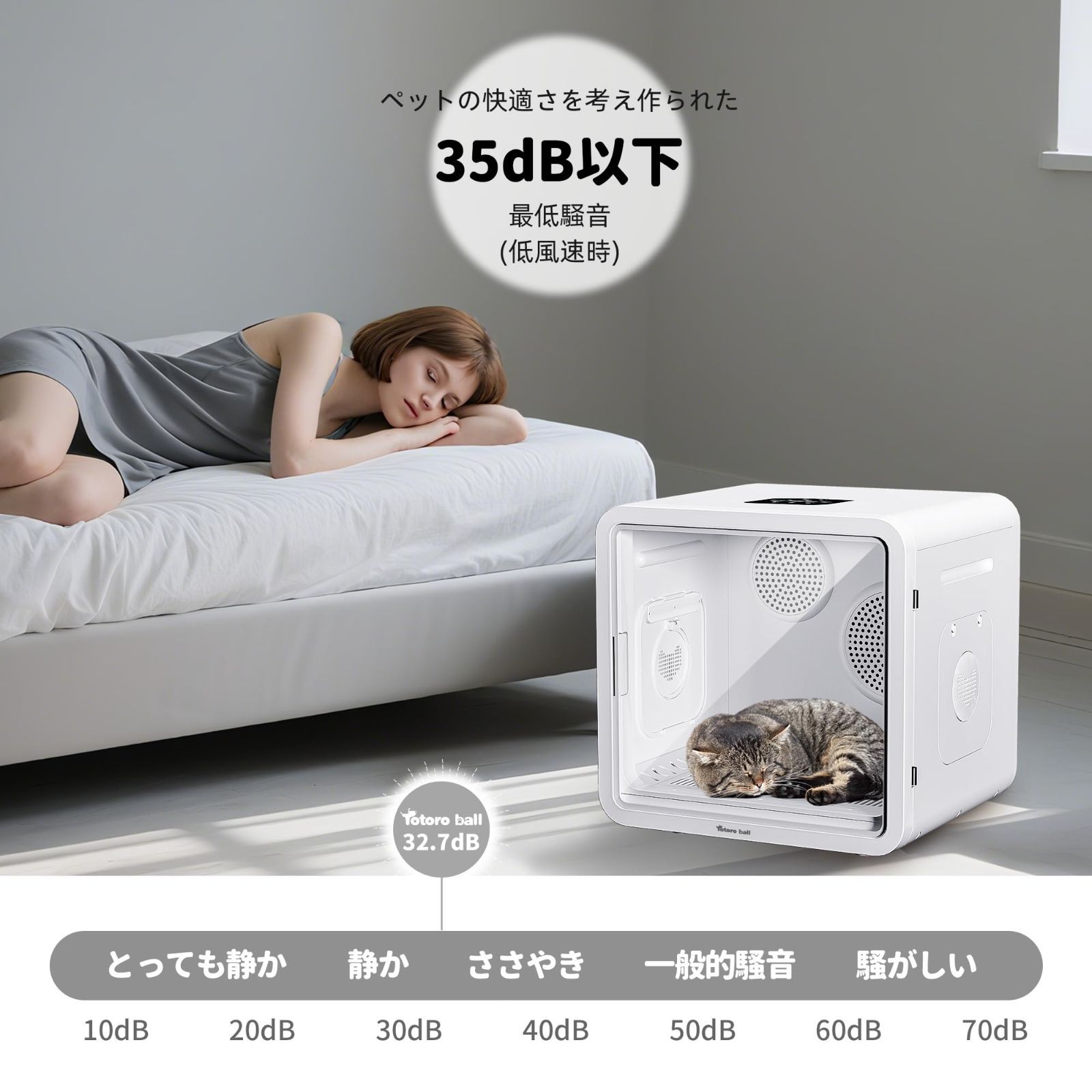 ペットドライルーム ドライヤー Totoro ball 猫用 ドライハウス Amazon | [業界初82L大容量]Totoro ball ペットドライルーム