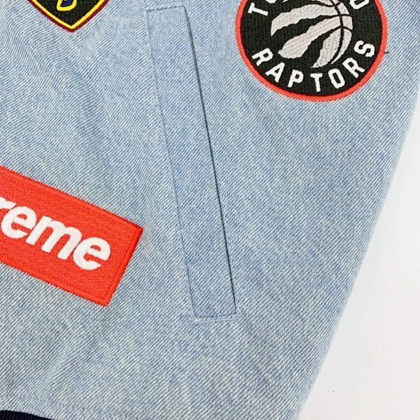 Supreme NIKE 18SS NBA Denim Warm-Up Jacket AO3632-440 チームウォームアップジャケット スタジャン シュプリーム アウター DM12647■