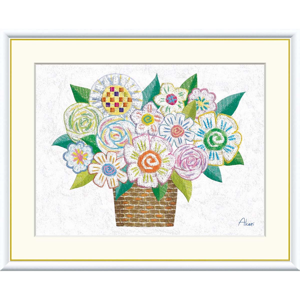 真作】絵画板倉公明日本画4号薔薇美品共シール箱・黄袋入R44