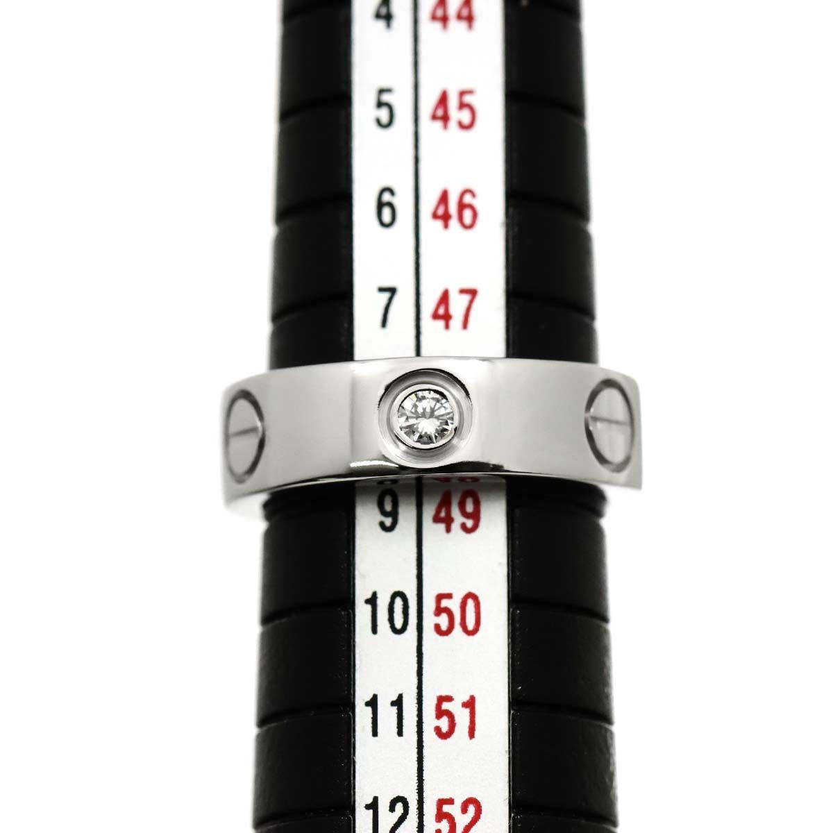 カルティエ Cartier ラブ #48 リング ハーフ ダイヤ 3P K18 WG