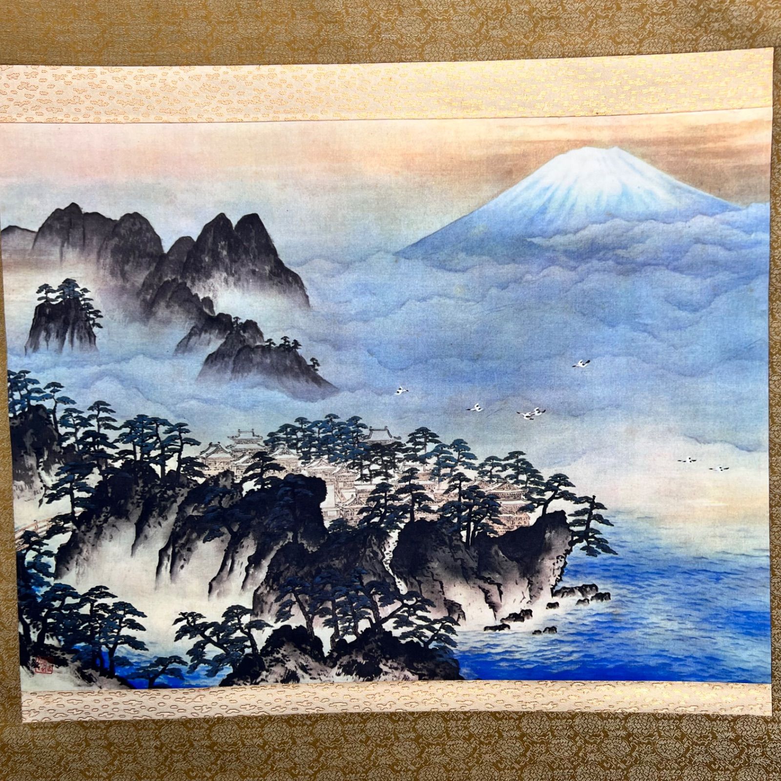 超美品の 複製】掛軸 『逸品 掛け軸 a03015 横山大観 『蓬莱山』複製画 ...