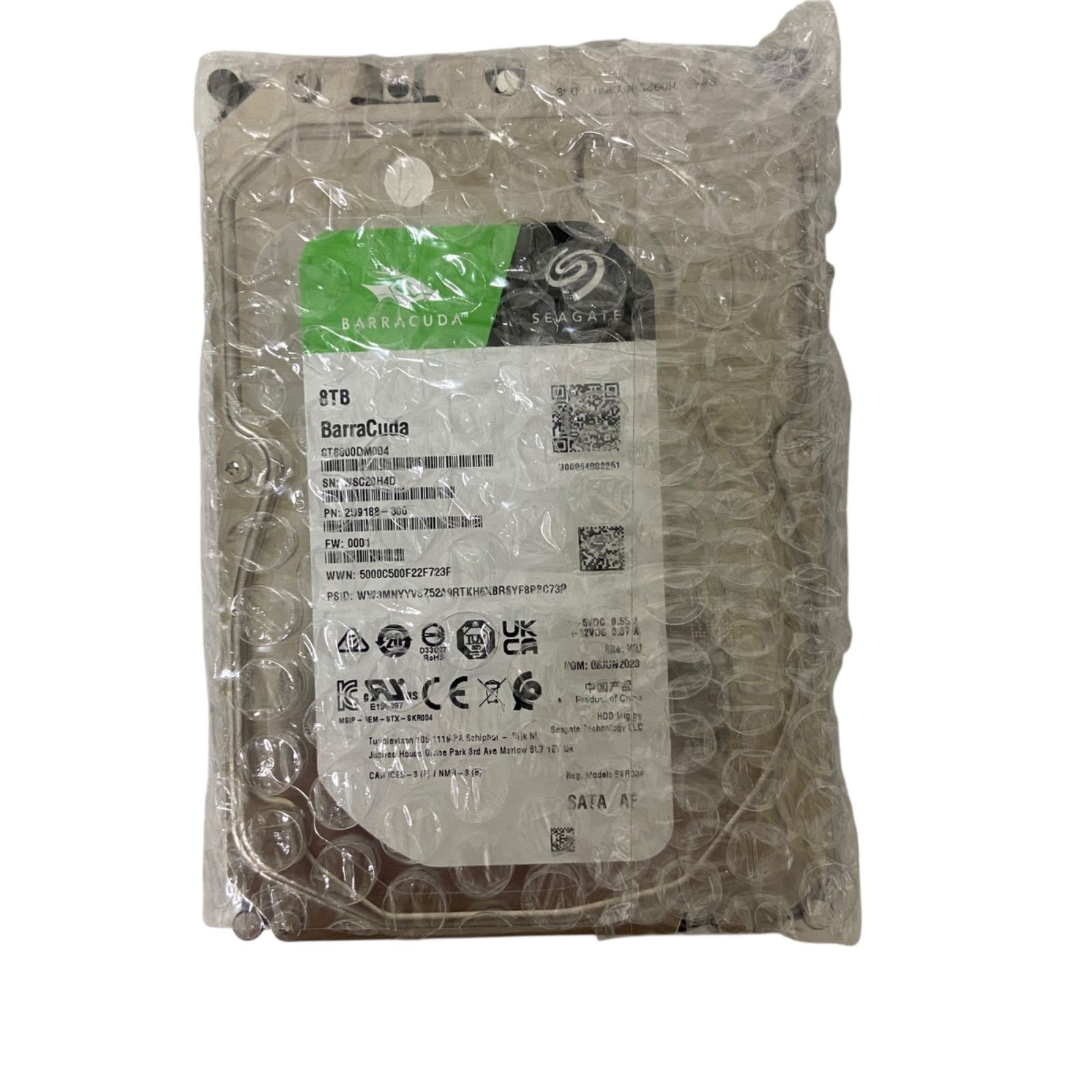 WJ17 SEAGATE BarraCuda ST8000DM004 8TB 3.5インチHDD